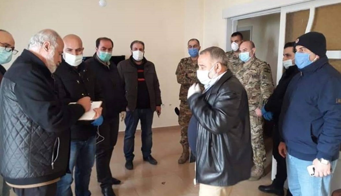 فريق طبي عسكري ومدني بتكليف من الأسمر جال في مواقع مقترحة بمحافظة عكار للحجر الصحي
