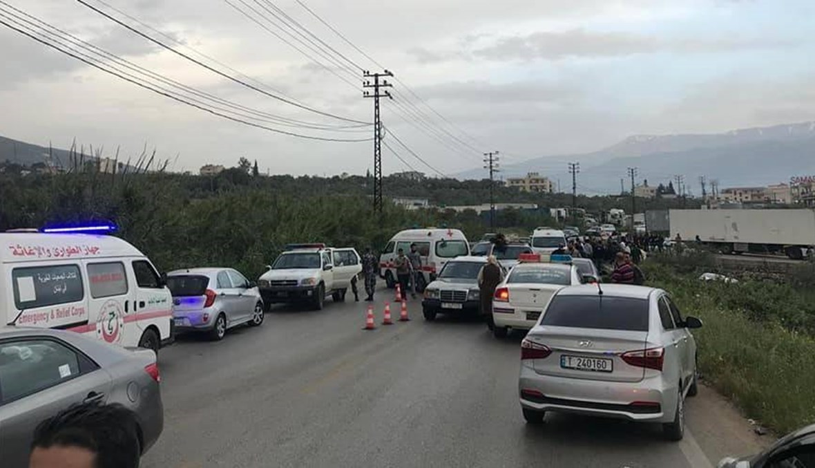 حادث سير على طريق الضنية طرابلس: قتيل و6 جرحى