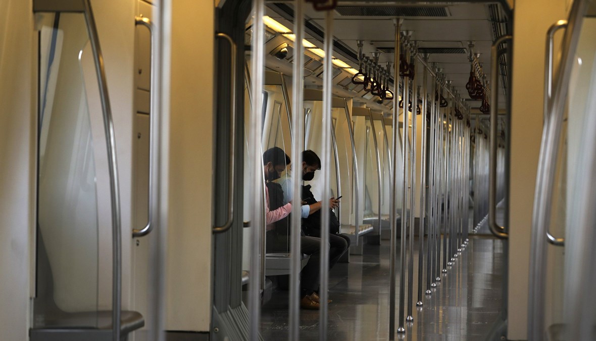 Commuters travel in an almost empty Delhi metro train in New Delhi, India, Monday, Sept. 7, 2020. (AP Photo)
