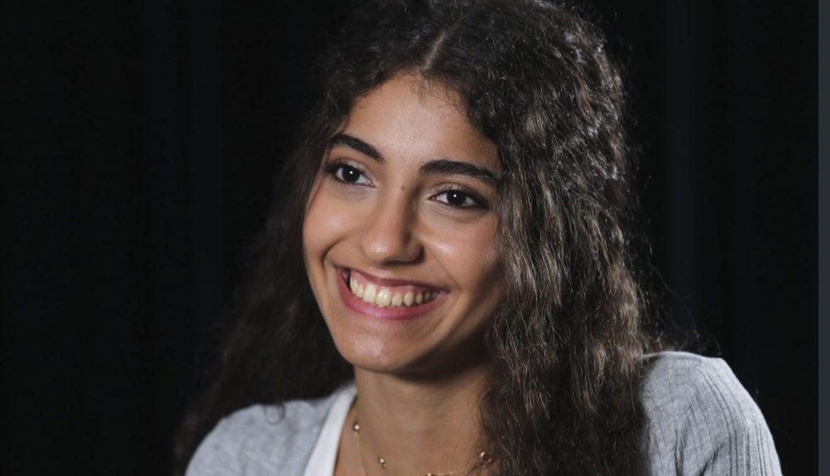 Nour Ardakani, a teenage singer from Lebanon, gives an interview to The Associated Press in Dubai, United Arab Emirates, Wednesday, Sept. 23, 2020. (AP Photo)