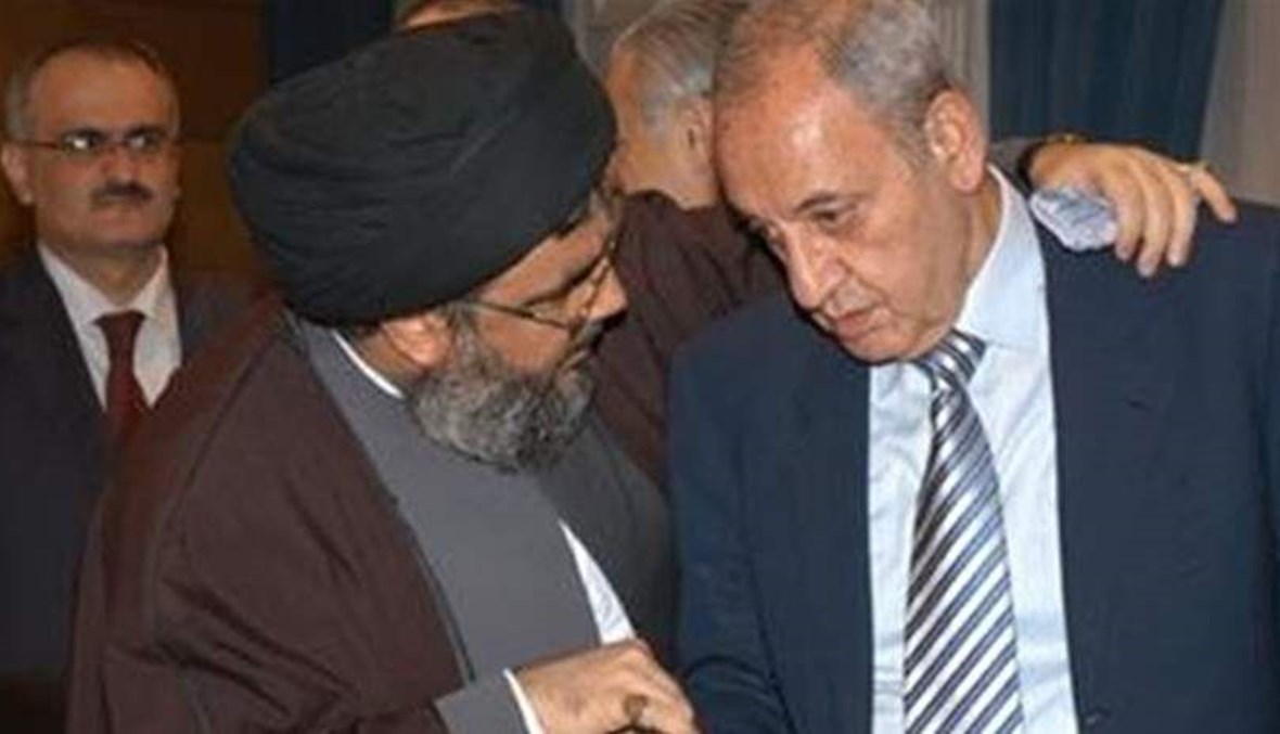 صورة تجمع الرئيس نبيه بري مع السيد حسن نصرالله