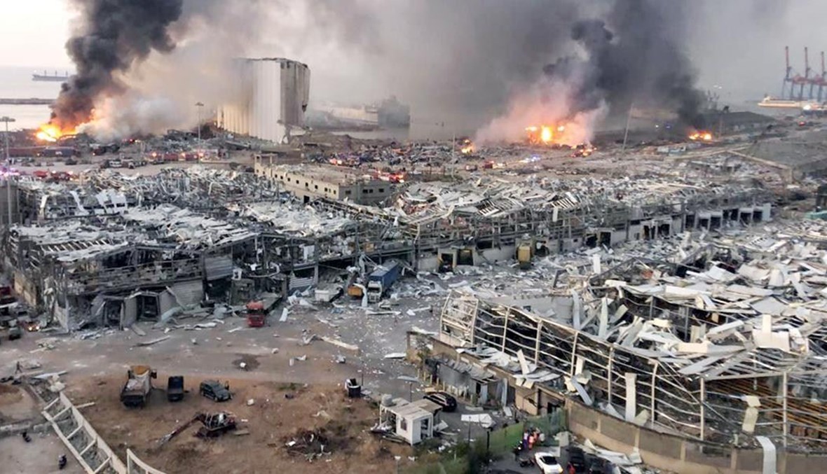 الدمار بعد إنفجار مرفأ بيروت.