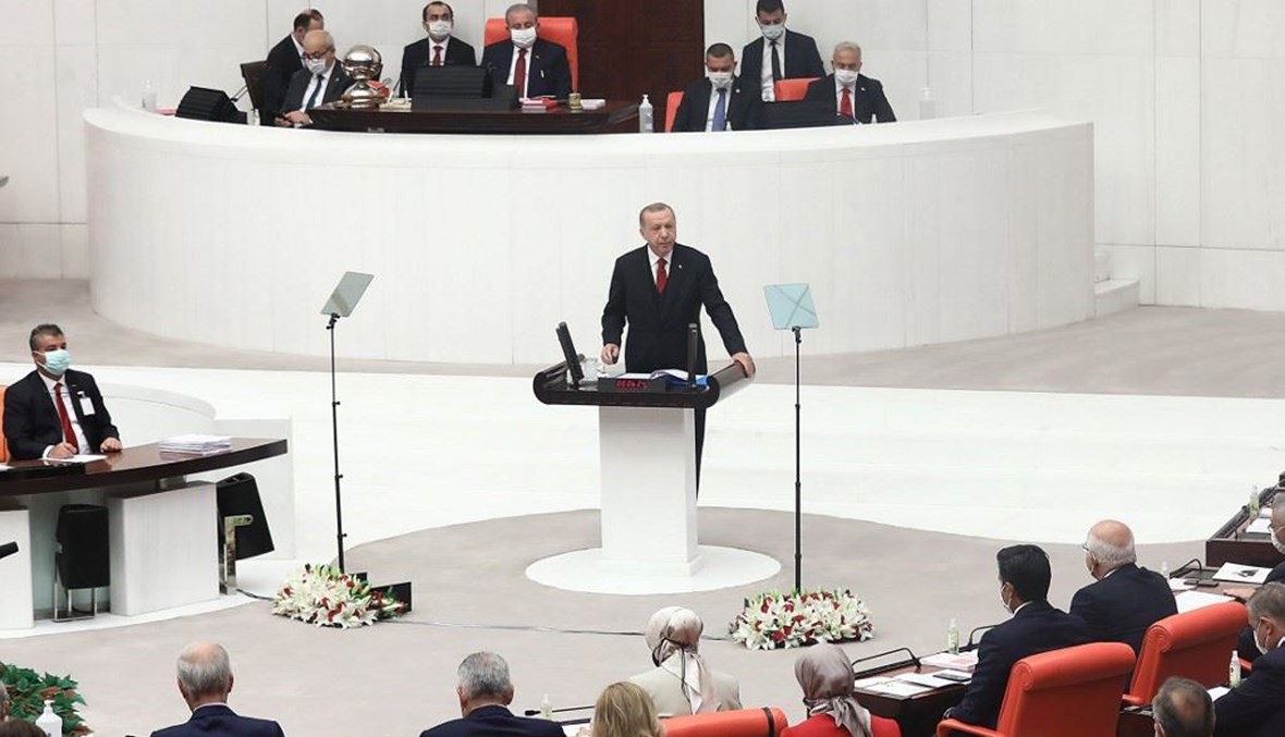 كلمة لإردوغان في أنقرة (أ ف ب).