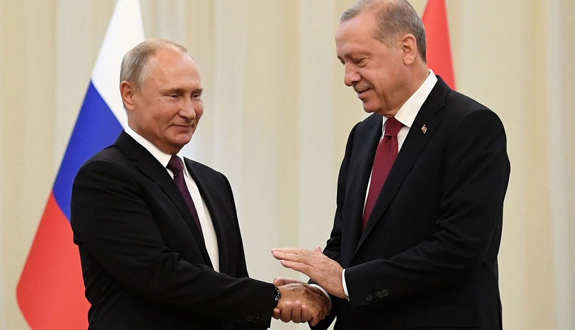 رجب طيب أردوغان وفلاديمير بوتين (أ ف ب).