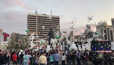 White balloons with victims’ names released on Beirut’s Port