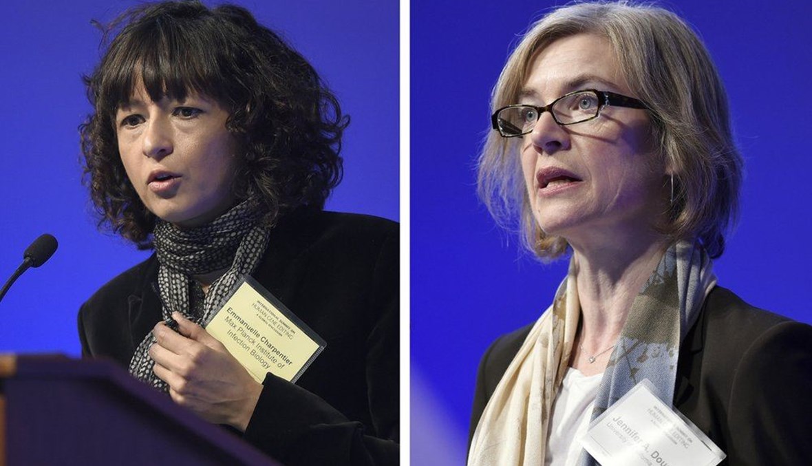Emmanuelle Charpentier, left, and Jennifer Doudna, both speaking at the National Academy of Sciences international summit on the safety and ethics of human gene editing, in Washington. (AP Photo)