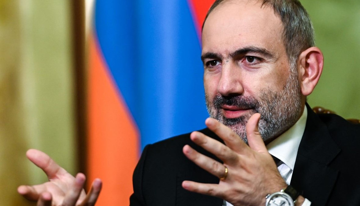 باشينيان خلال مقابلة مع وكالة "فرانس برس" في يريفان (6 ت1 2020، أ ف ب). 