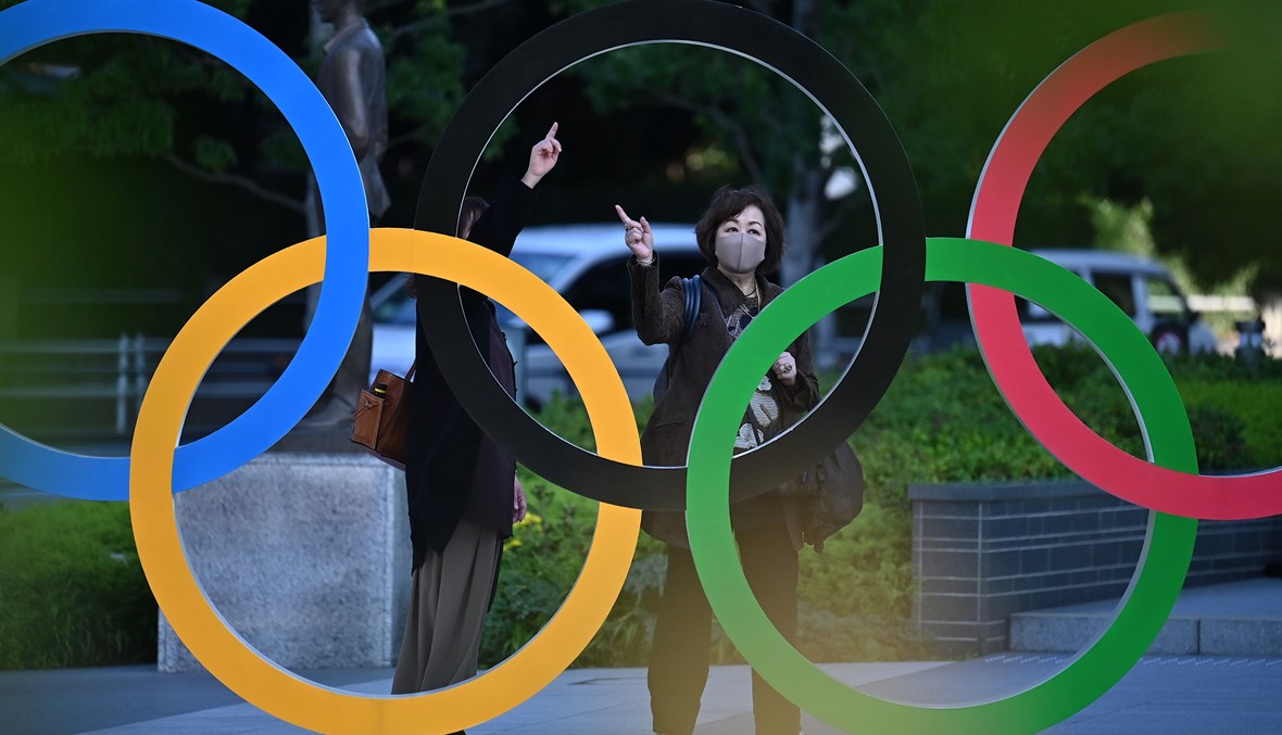 شعار الأولمبياد في طوكيو (أ ف ب).