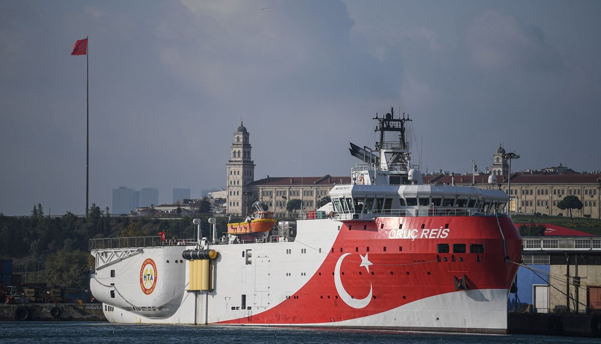 سفينة الحفر "عروج ريس" التركية (أ ف ب).