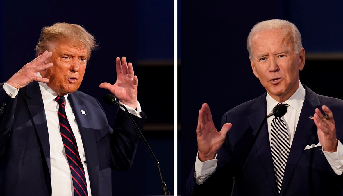 المرشحان الرئاسيان جو بايدن ودونالد ترامب في مناظرتهما الثانية - "أ ب"