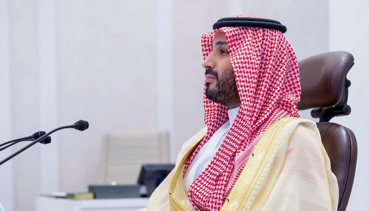 ولي العهد السعودي الأمير محمد بن سلمان يترأس الجلسة الثانية من قمة مجموعة العشرين الافتراضية في العاصمة الرياض (22 ت2 2020، أ ف ب). 