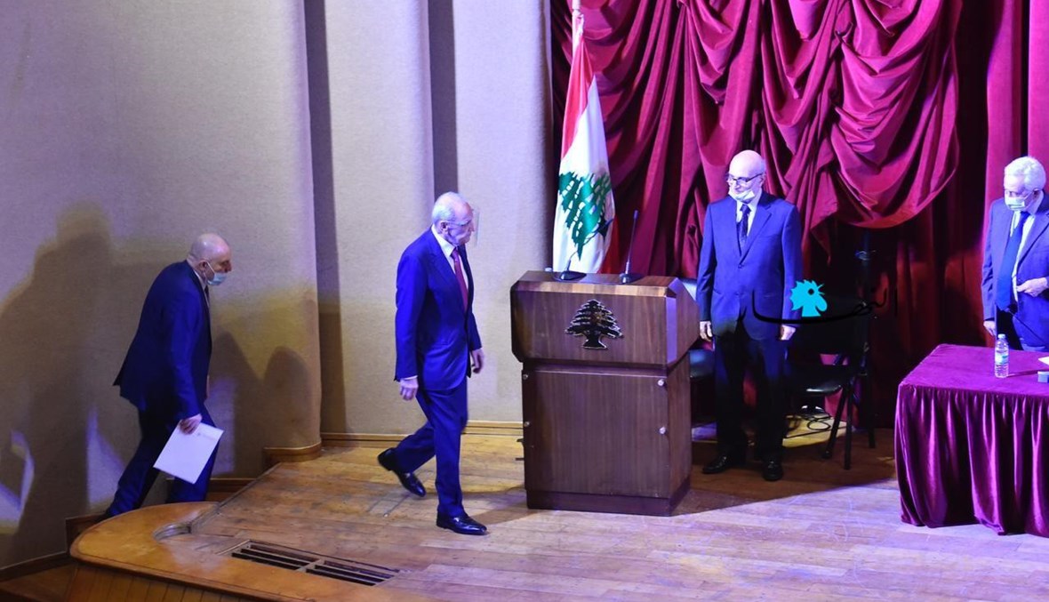 دخول الرئيس برّي إلى جلسة مجلس النواب في الأونيسكو (حسام شبارو).