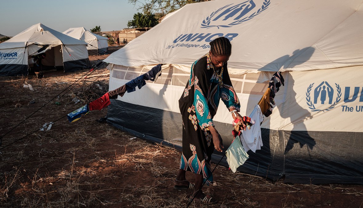 خيمة من الأمم المتحدة في مخيم السودان للاجئين (ا ف ب).