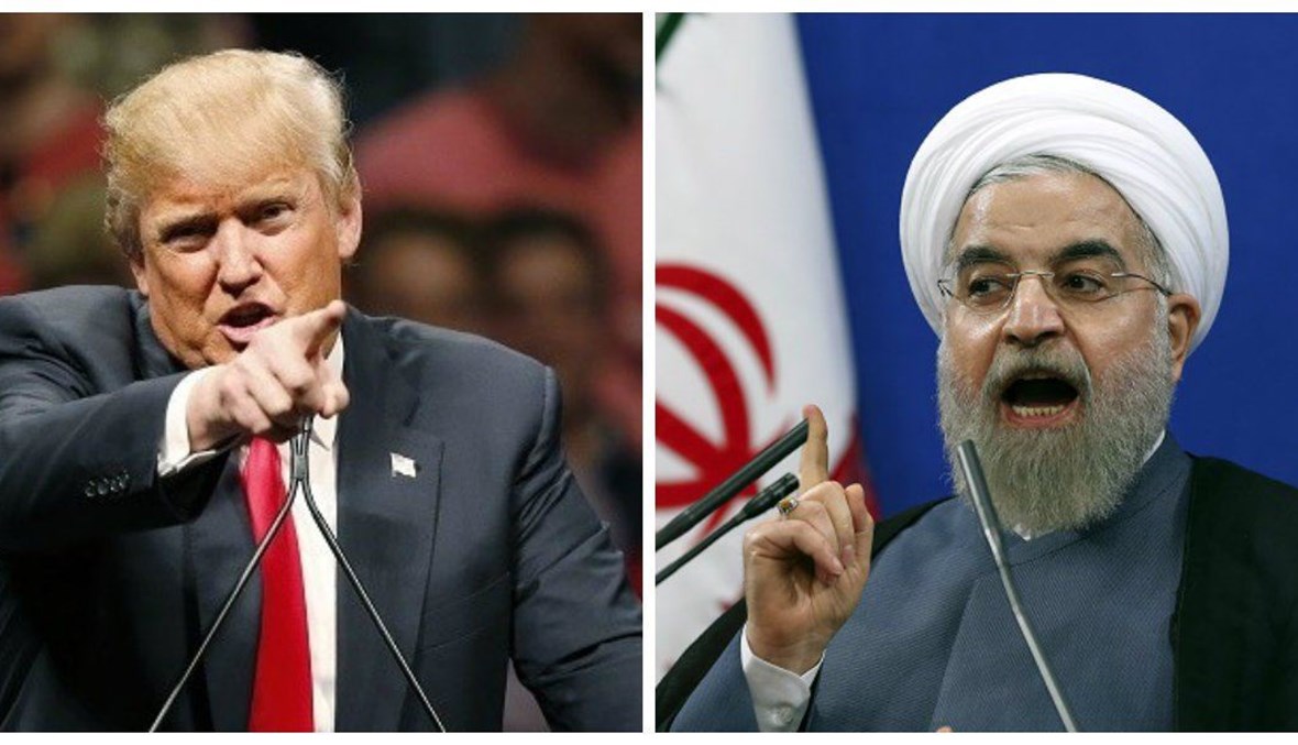 صورة مركّبة للرئيس الأميركي دونالد ترامب والرئيس الإيراني حسن روحاني - "أ ب"