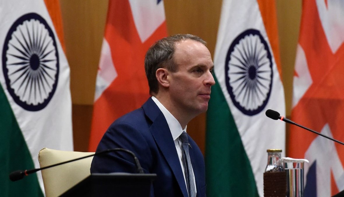 راب خلال لقاء صحافي عقب اجتماعه بنظيره الهندي في نيودلهي (15 ك1 2020، أ ف ب).