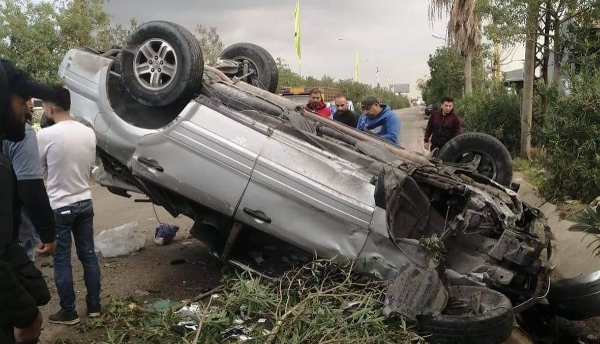 أحد حوادث السير القاتلة على طرقات لبنان.