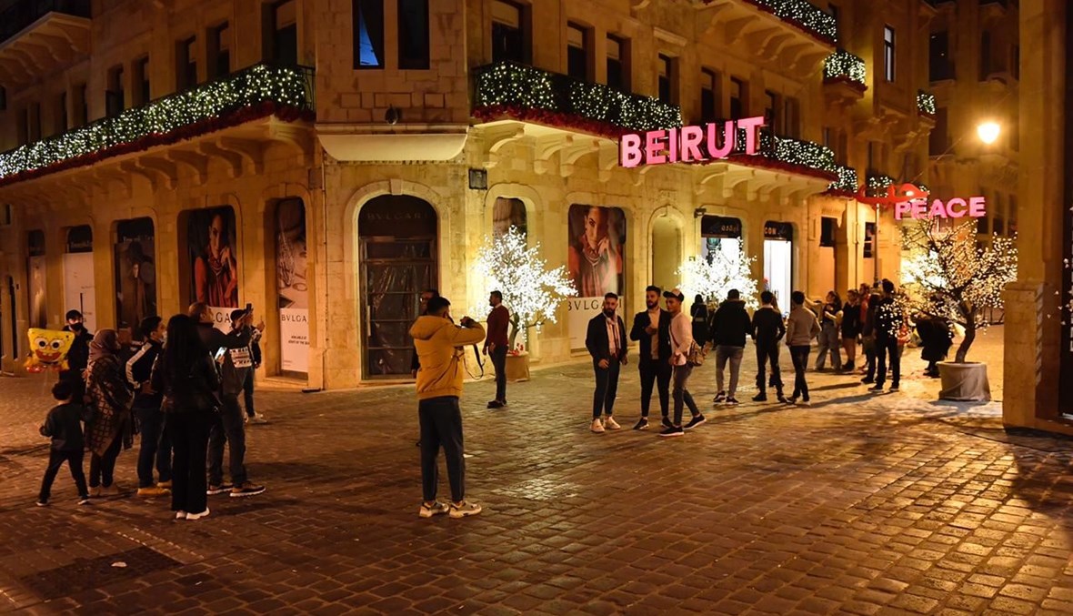 وسط بيروت ليلة رأس السنة (تصوير نبيل اسماعيل).