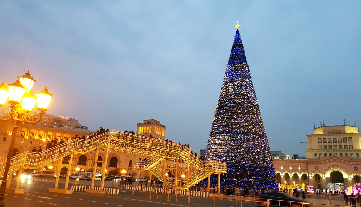 شجرة عيد الميلاد في يريفان.