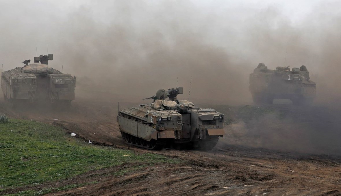 جنود إسرائيليون خلال مناورة عسكرية في مرتفعات الجولان التي ضمتها إسرائيل (13 ك2 2021، أ ف ب).