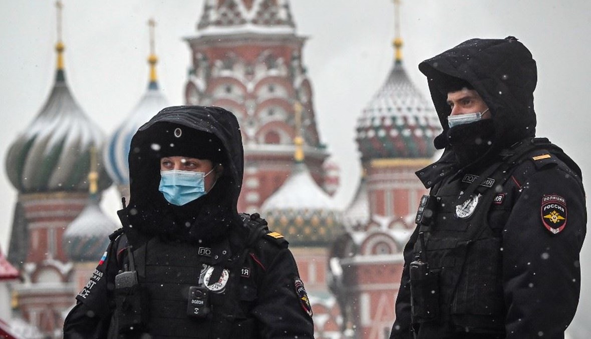 الشرطة الروسية في موسكو (أ ف ب).