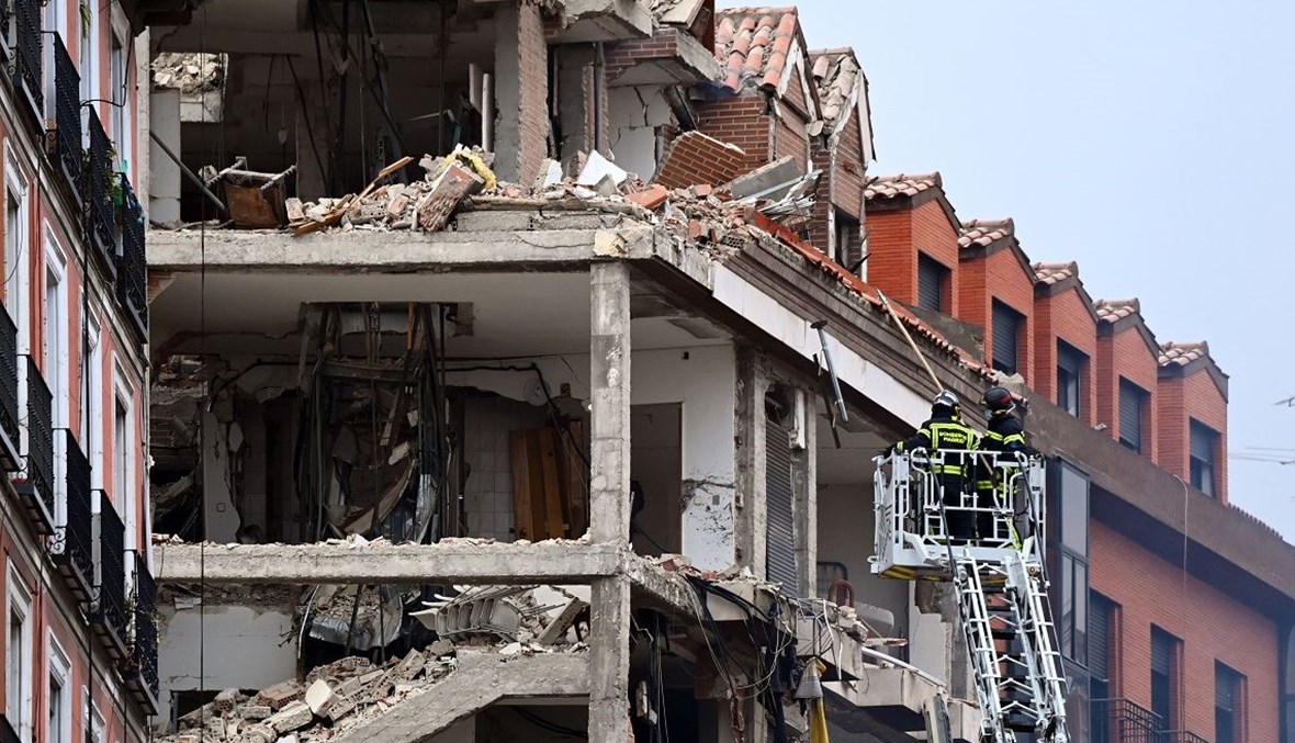  المبنى في شارع توليدو في وسط مدريد حيث وقع الانفجار (أ ف ب).
