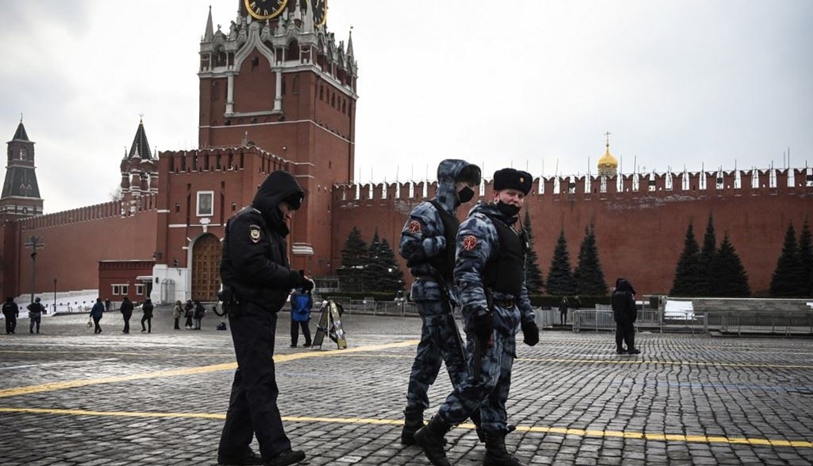 الشرطة الروسية في موسكو (أ ف ب).