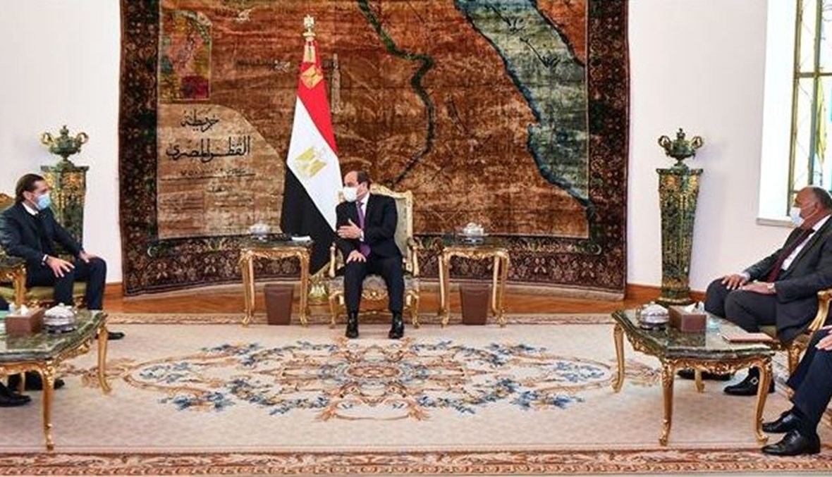 لقاء الرئيسين الحريري والسيسي في قصر الاتحادية بالقاهرة.