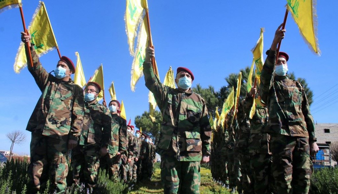 عناصر لـ"حزب الله" في ذكرى "الشهداء القادة" (أ ف ب).