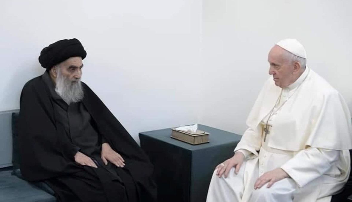 لقاء البابا والسيستاني. 