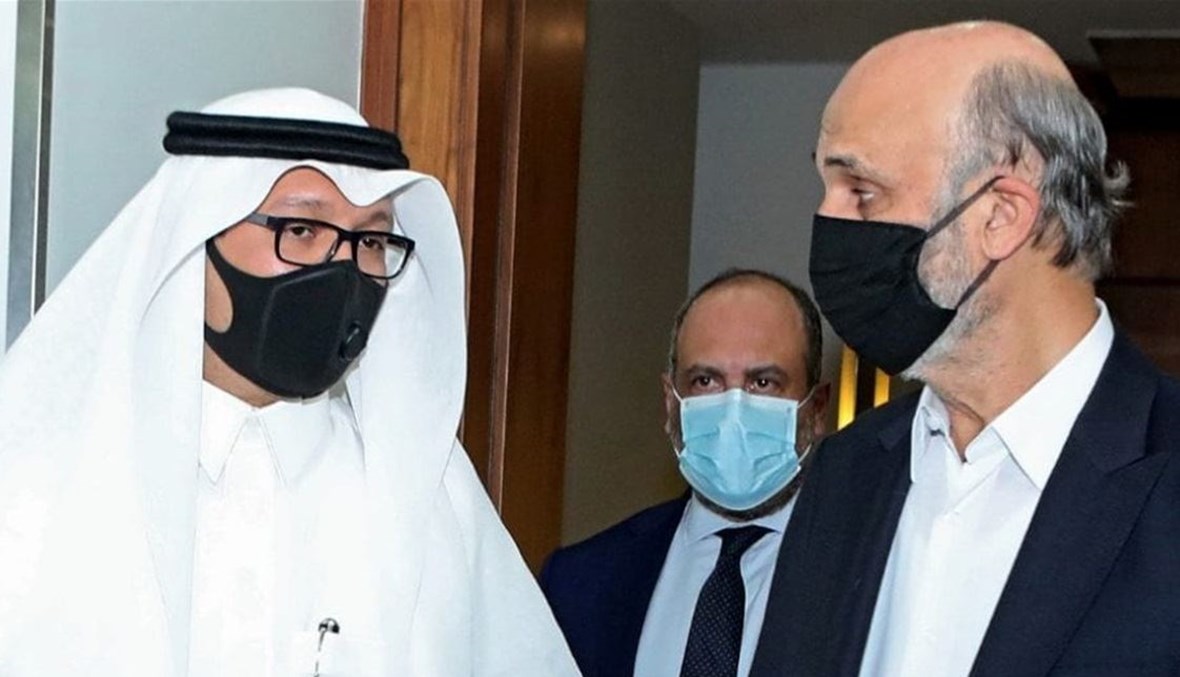  السفير السعودي وليد البخاري مع سمير جعجع