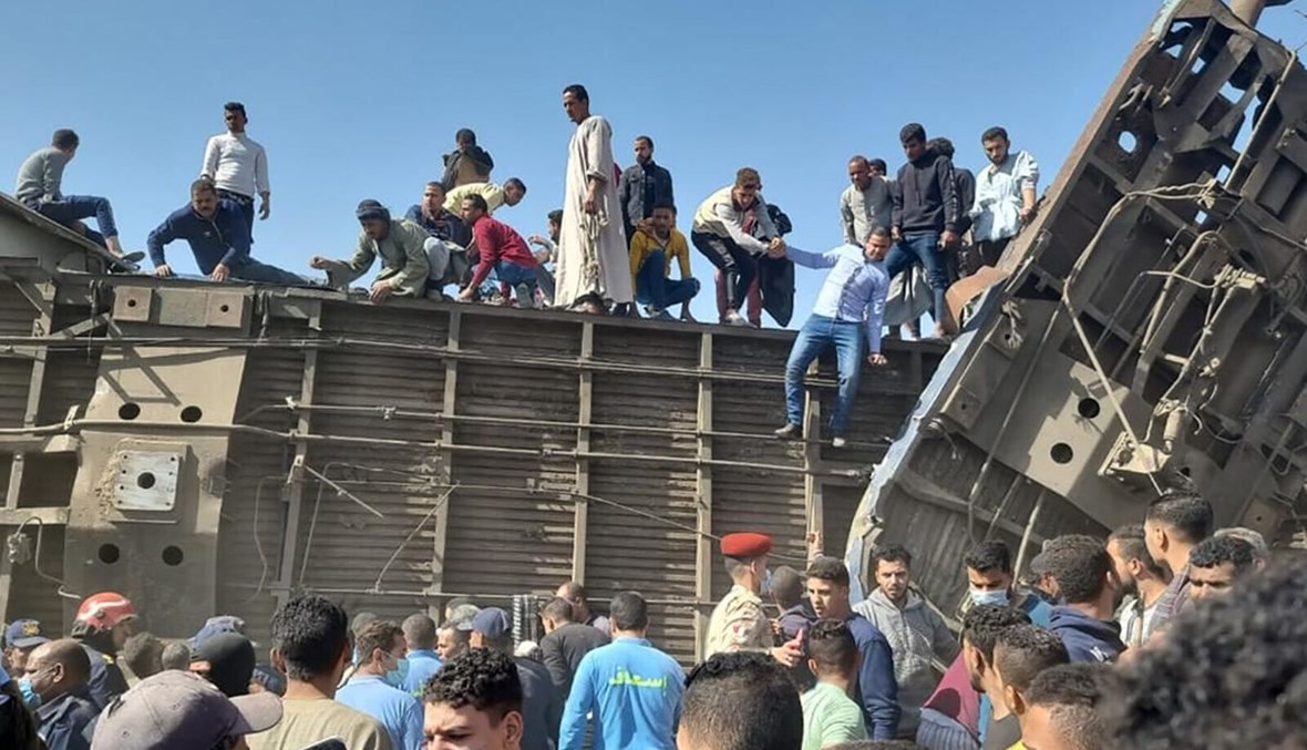 صورة لحادث تصادم القطارين في مصر