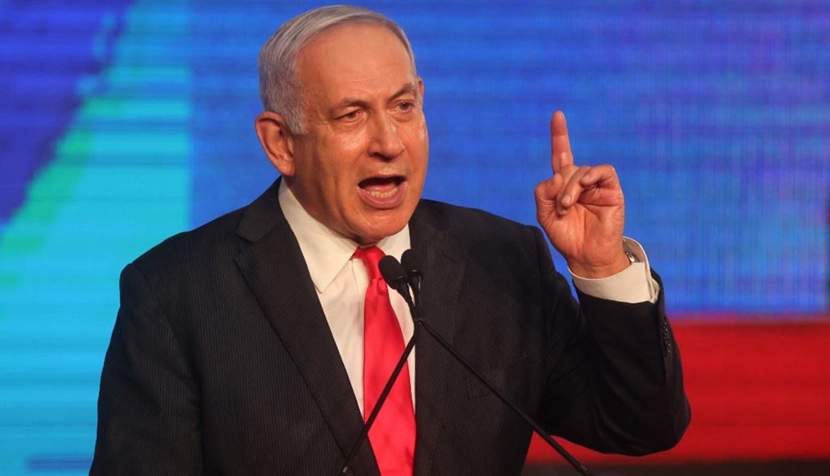 رئيس الوزراء الاسرائيلي بنيامين نتنياهو يتحدث في القدس في 24 آذار الماضي غداة الانتخابات. (أ ف ب)