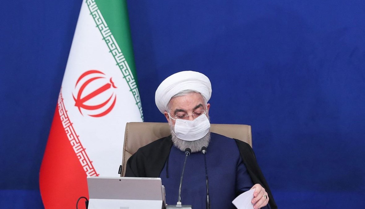 روحاني خلال اجتماع مجلس الوزراء في طهران (7 نيسان 2021، أ ف ب).