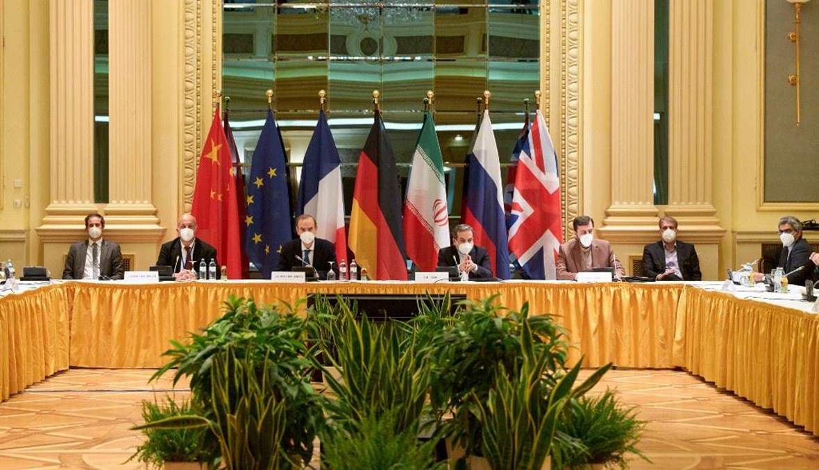 صورة وزعها الوفد الأوروبي للوفود المشاركة في مفاوضات فيينا.(أ ف ب)