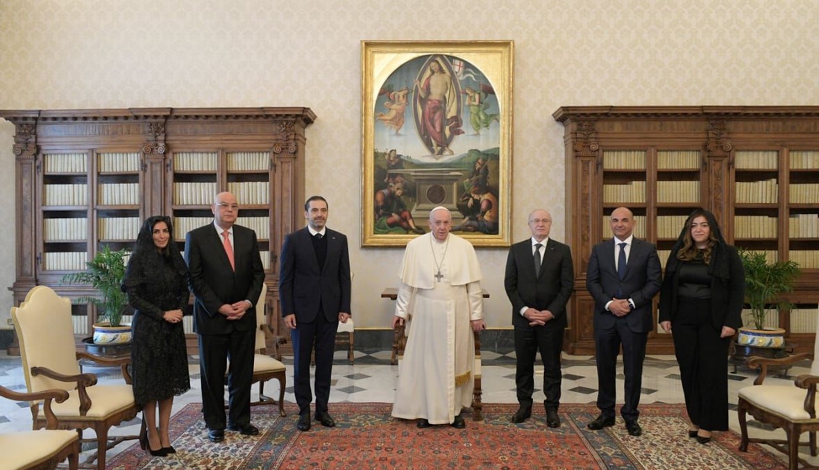 لقاء الحريري والوفد المرافق قداسة البابا فرنسيس.