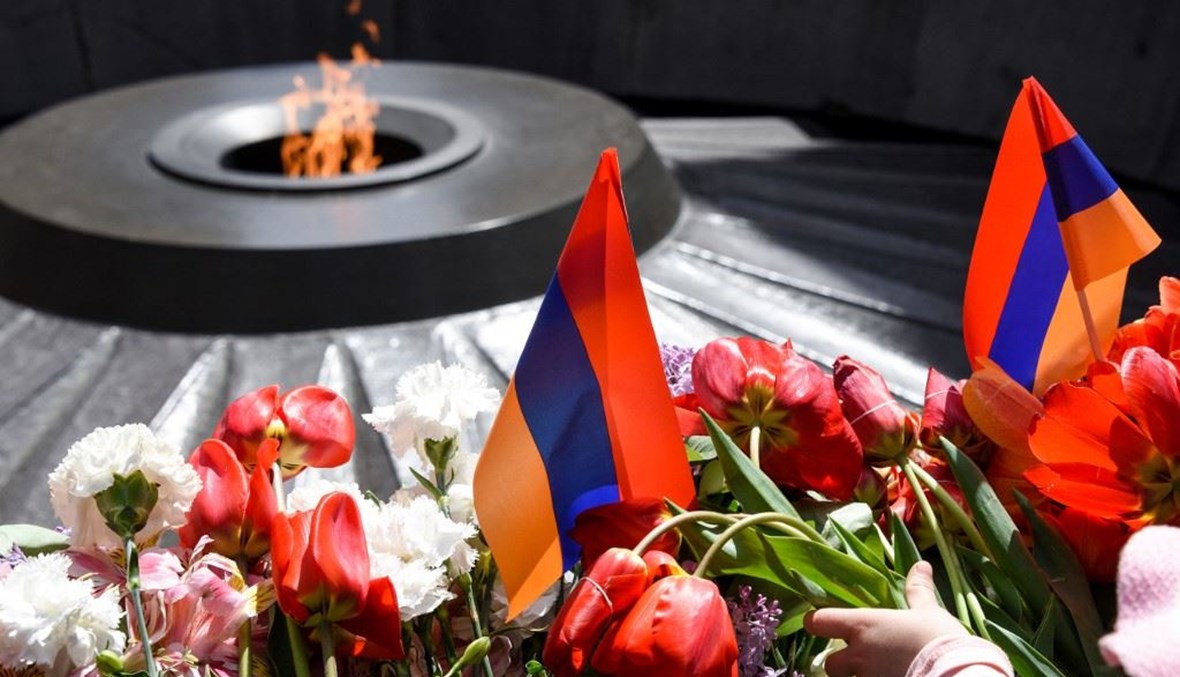 احتفاء بذكرى الإبادة الأرمنية في أرمينيا (أ ف ب).