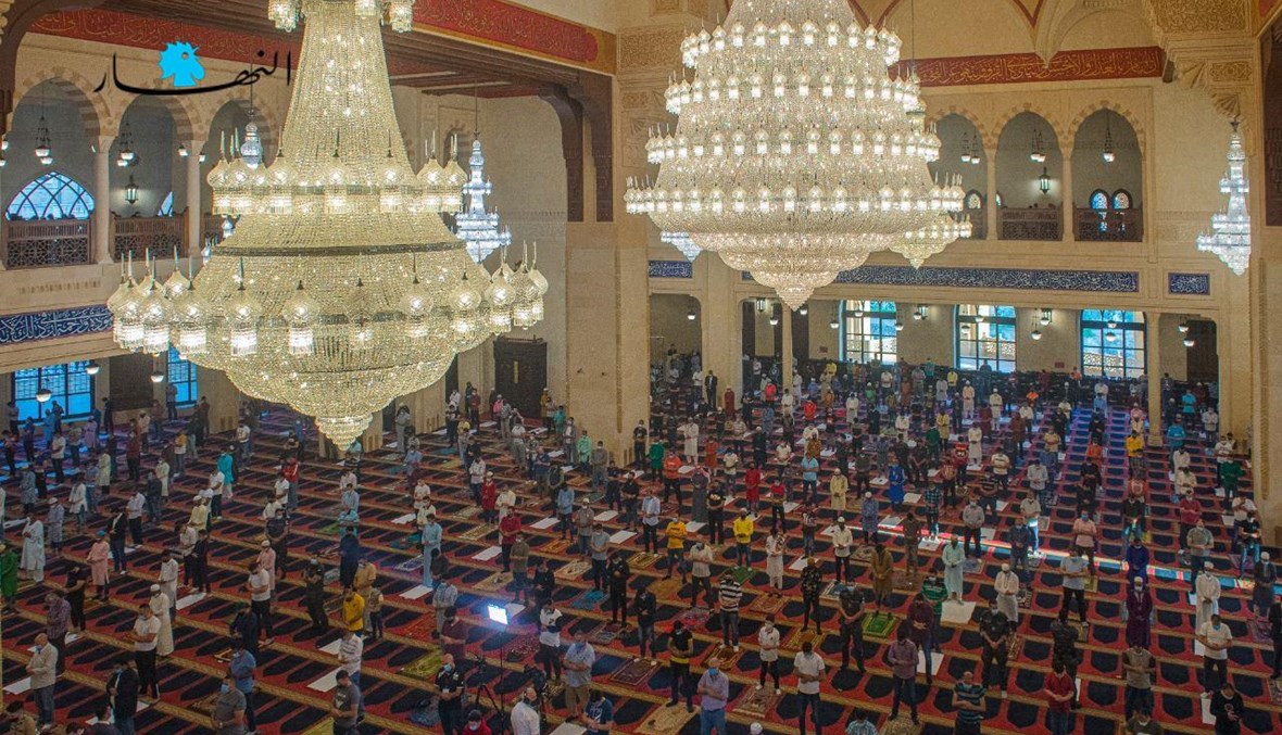 صلاة العيد في جامع محمد الأمين. (نبيل اسماعيل)