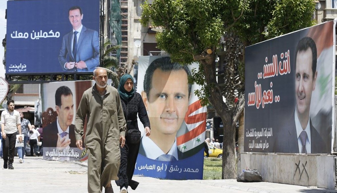 شوارع دمشق خلال الانتخابات (ا ف ب)