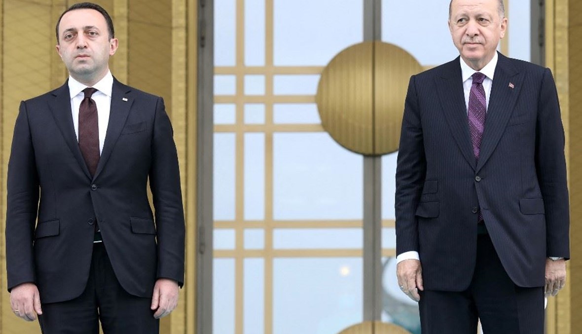 اردوغان ورئيس وزراء جورجيا (ا ف ب)