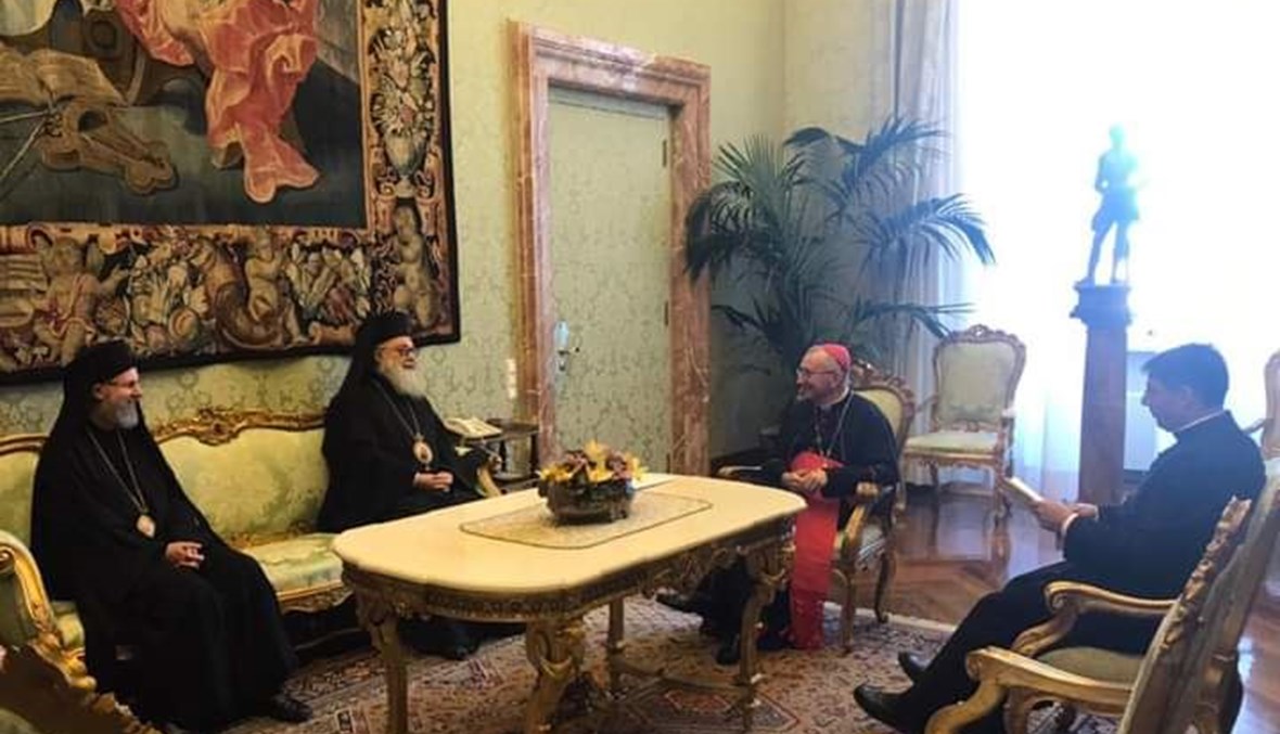 البطريرك يوحنا العاشر التقى وزير خارجية الكرسي الرسولي.