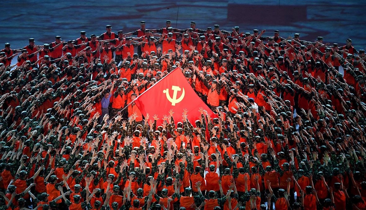 من الاحتفال بالذكرى المئوية لتأسيس الحزب الشيوعي الصيني (أ ف ب- 28 حزيران 2021).