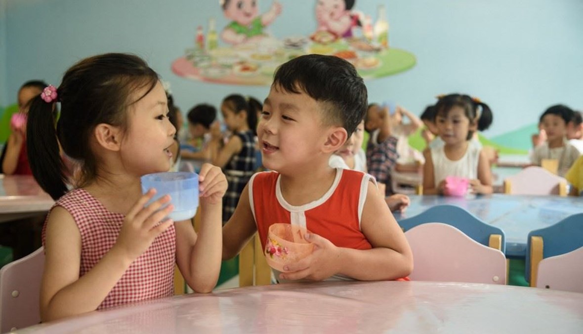 طفلان في كوريا الجنوبية (أ ف ب).