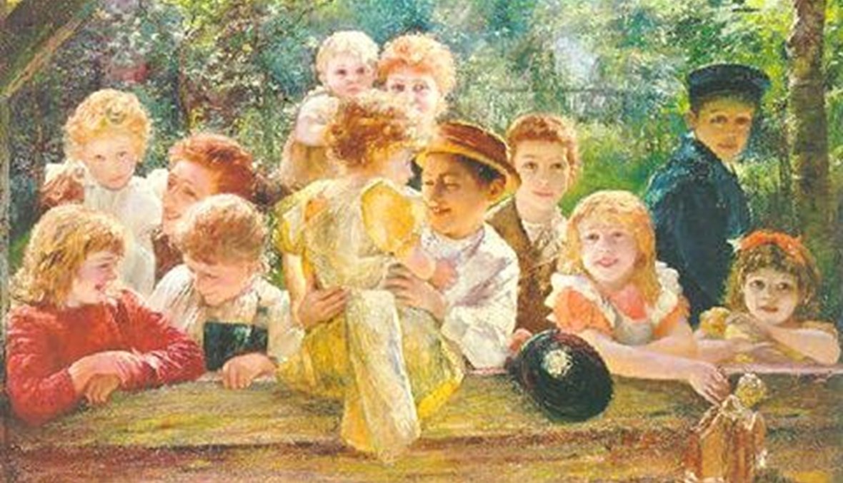 لوحة "أطفال سعداء" للرسام الألماني بول بارتل.