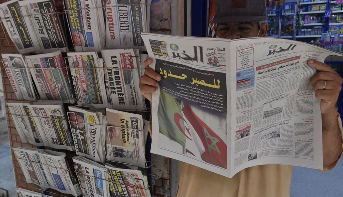 الصفحة الأولى من صحيفة جزائرية اليوم بعد قطع العلاقات الديبلوماسية مع المغرب... "للصبر حدود" (أ ف ب).