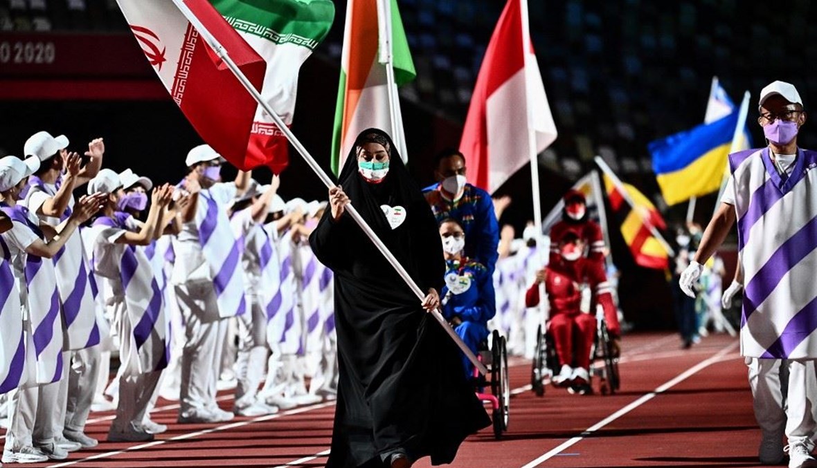 العلم الإيراني في أولمبياد طوكيو 2020 (أ ف ب).