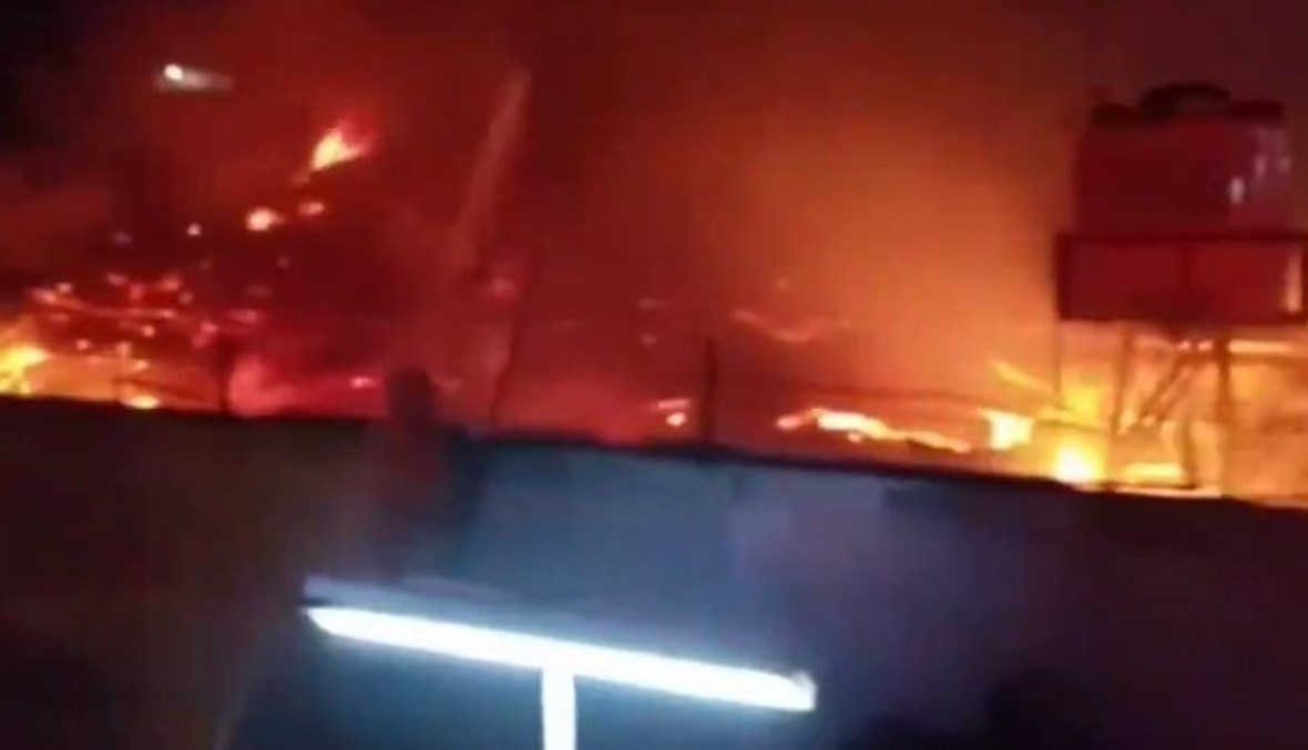 لقطة من فيديو للحريق في السجن (متداولة على مواقع التواصل).