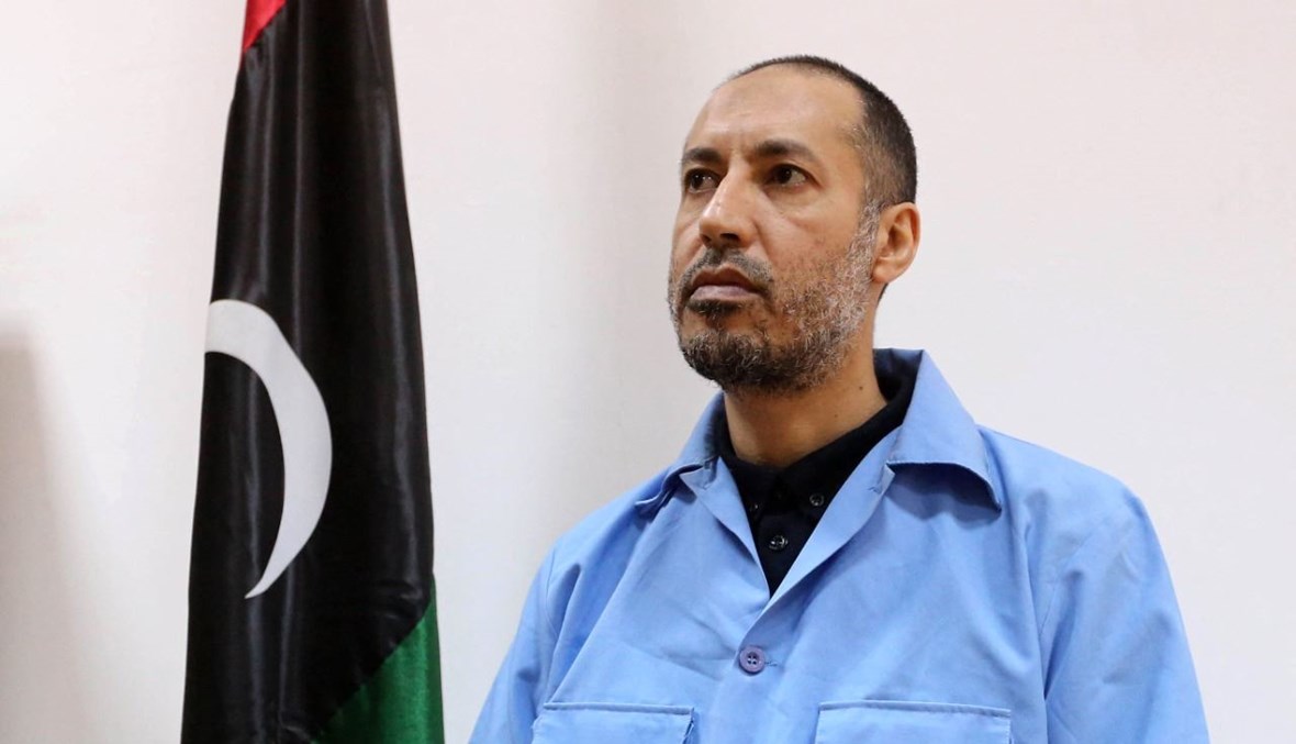 الساعدي القذافي ينتظر محاكمته أمام محكمة في طرابلس (13 آذار 2016، أ ف ب).