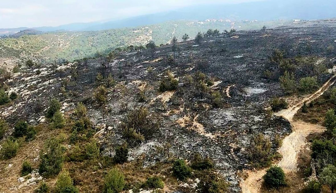 الحريق في أحراج بلدات رحبة وجبرايل وايلات- عكار.