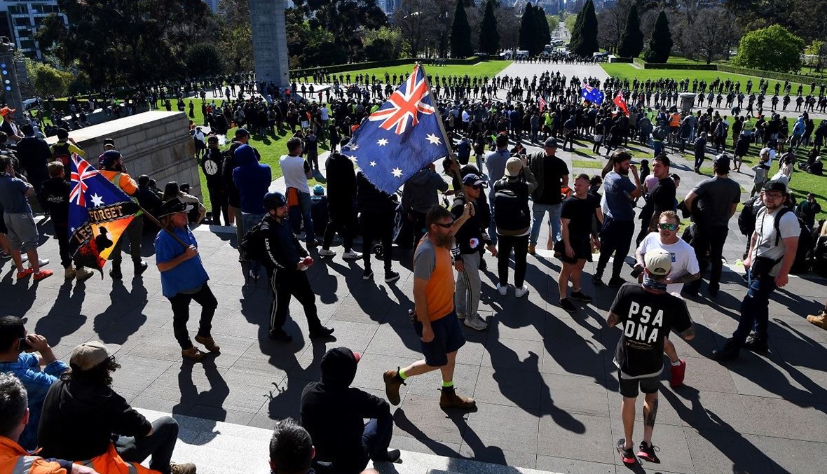 من الاحتجاجات في أوستراليا (أ ف ب).