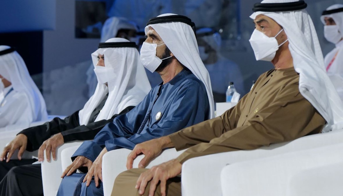 الشيخ محمد بن راشد آل مكتوم خلال افتتاح "إكسبو 2020 دبي" (مؤسسة دبي للإعلام).